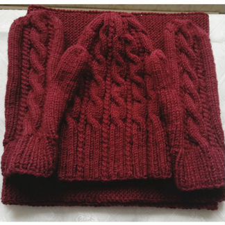 Комплект шапка снуд варежки