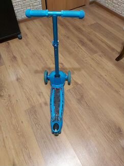 Самокат Y-scoo светящаяся платформа blue