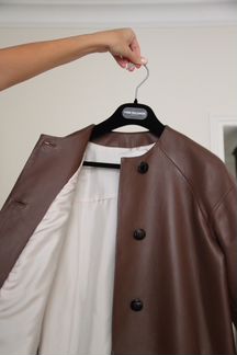 Кожаный плащ Yves Salomon