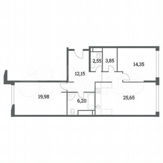 2-к квартира, 84.7 м², 4/41 эт.