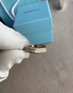 Золотое кольцо Tiffany 0.4 ct 5.25 гр