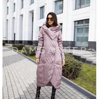 Пальто новое женское лавандовое длинное