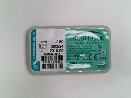 Линза freshlook в оттенке carribian aqua