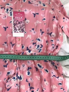 Платье розовое с длинным рукавом Села р140