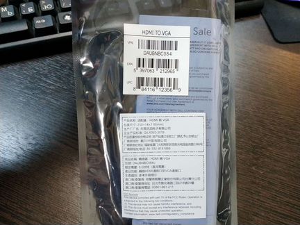 Адаптер Dell hdmi to VGA оригинальный новый