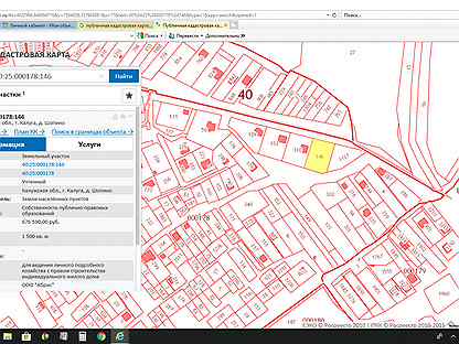 Публичная кадастровая карта кленово
