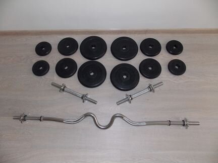 Гантели новые+ штанга EZ комплект