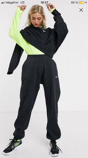Nike брюки джоггеры тёплые oversized чёрные origin