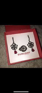 Набор серебряный с гранатами