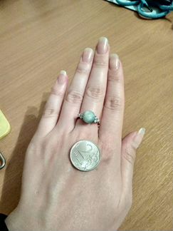 Кольцо 16,5 Якутские бриллианты с бериллом