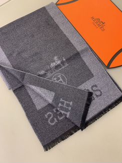 Мужской шарф Hermes серый