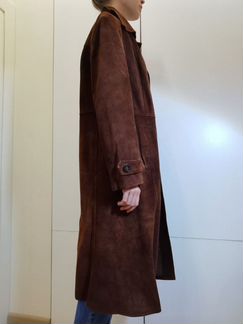 Коричневое женское пальто (винтаж, M-L)