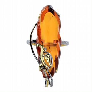 Кольцо с янтарем 