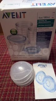 Молокоотсос ручной авент, контейнеры для хранения