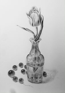 Картина черно-белая. Гризайль. Акварель