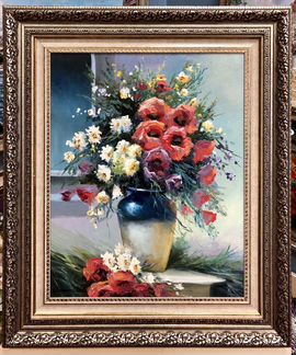 Картина с цветами «Букет с маками»