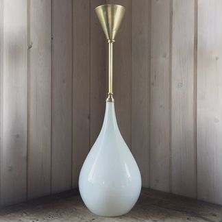 Старинная люстра-капля, латунь, интересный плафон