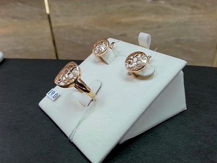 Золотой комплект Без камней - пр. 585, размер 19
