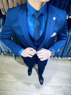 Мужской костюм приталенный новый трикотаж