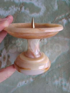 Подсвечник натур. камень Оникс