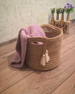 Корзина для хранения из джута