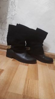 Полусапоги женские р.36 чёрные кожа