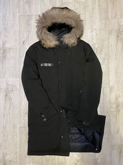 Пуховик зимний мужской черны Аляска с мехом