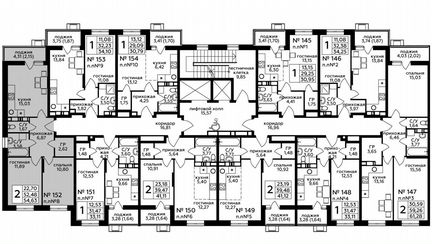 2-к квартира, 54.6 м², 16/17 эт.