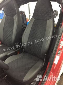Чехлы на сиденья Smart Fortwo Алькантара Ромб