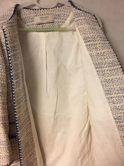 Твидовый удлиненный жакет, пальто Zara Размер S