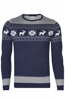 Зимний мужской свитшот - Navy / Grey