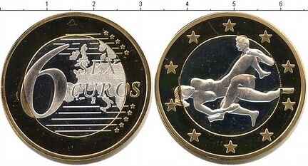 Монетовидный жетон Германия 6 секс евро Биметалл