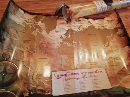 Карта мира гравюра