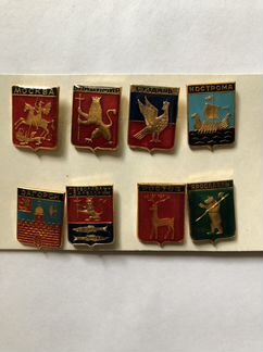 Набор значков золотое кольцо россии (8шт) 1982год