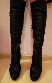 Сапоги женские р.38 (нат.кожа) (б/у)