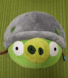 Angry Birds плюшевая свинка (свинья) в каске
