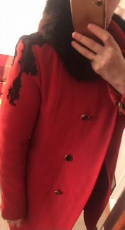 Пальто красное шерсть