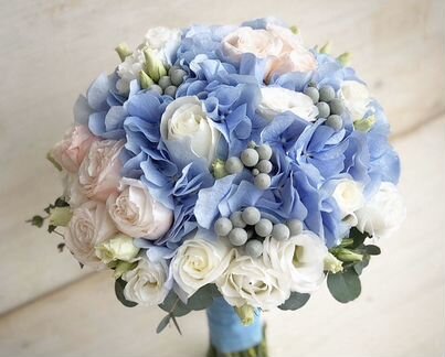 Голубой Букет Невесты, синий свадебный букет