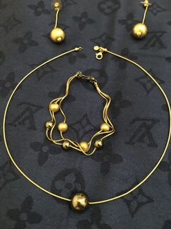 Набор колье и браслет серебряный Италия