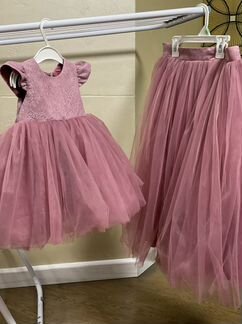 Платье на годик и Юбка для мамы Family look