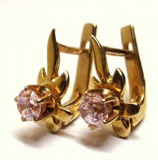 Золотые советские серьги 583 пробы, СССР