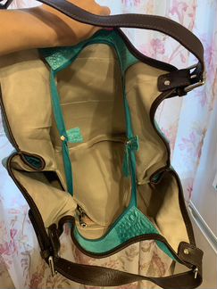 Новая Сумка шопер итальянская бирюза