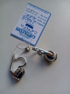 Серьги из серебра 925 пробы с шпинелью 2420