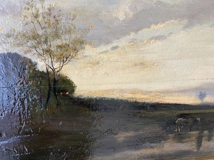 Картина масло на дереве пейзаж, 1888г