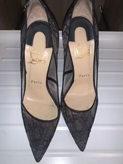 Лодочки Louboutin кружевные 12см