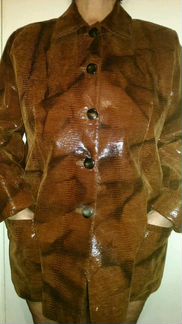 Кожаная Лаковая Куртка(Италия)